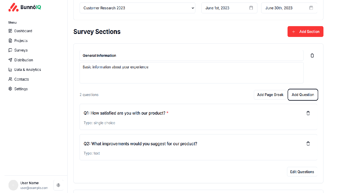 BunnoIQ Survey Builder